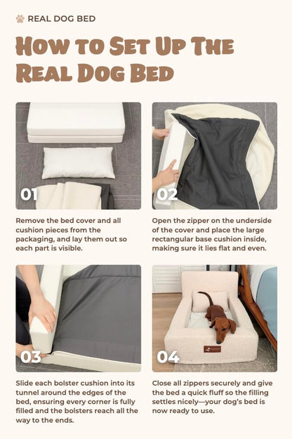 Pelsbarn Orthopedic Memory Foam Dog Bed Waterproof Washable Pet Mattress
