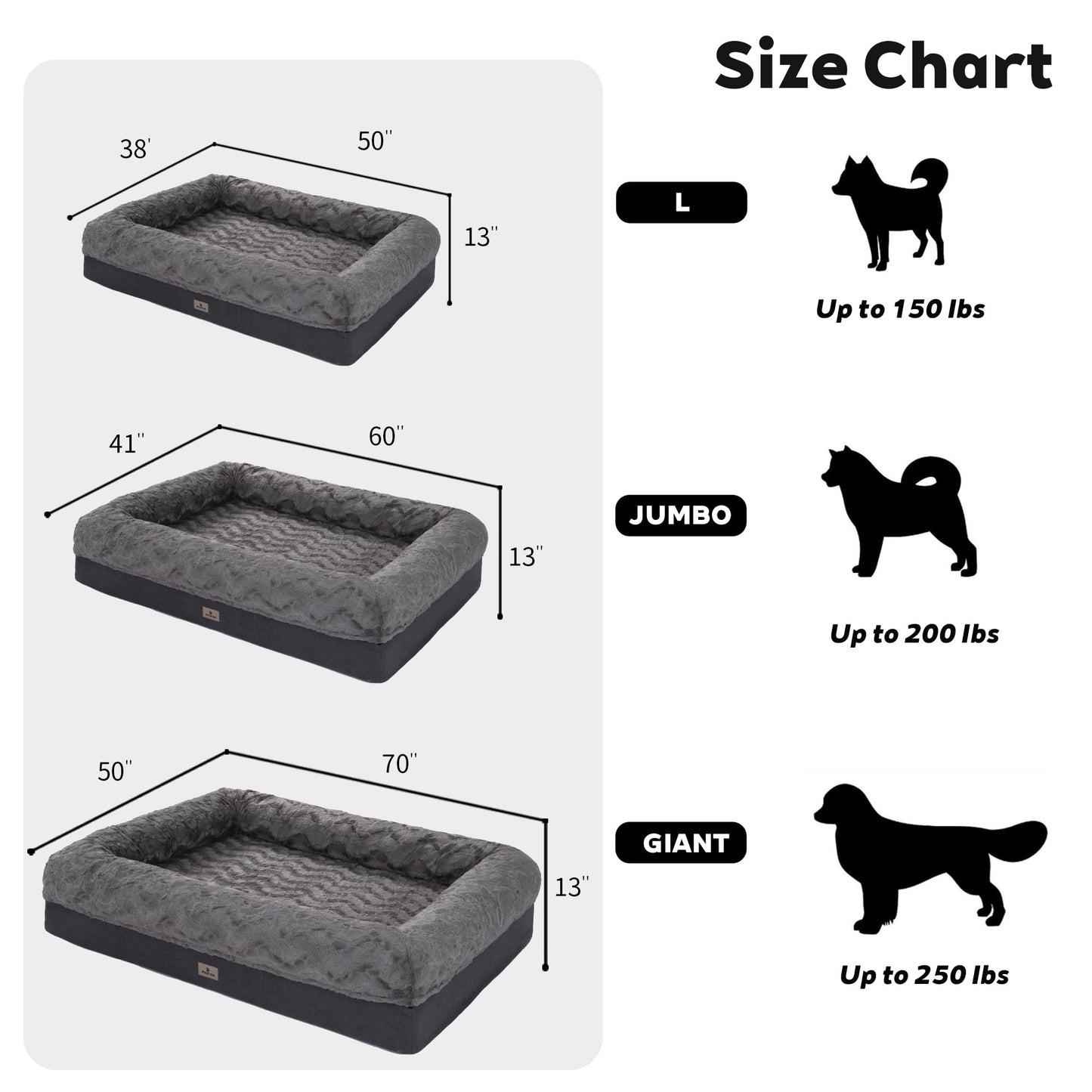 PetFun Orthopedic Memory Foam Dog Bed with Waterproof Liner Washable Cover