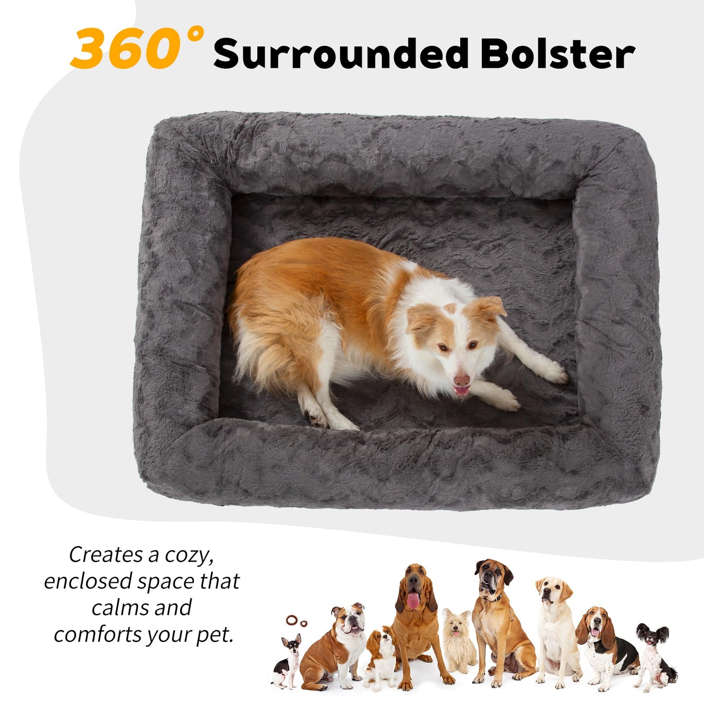 PetFun Orthopedic Memory Foam Dog Bed with Waterproof Liner Washable Cover