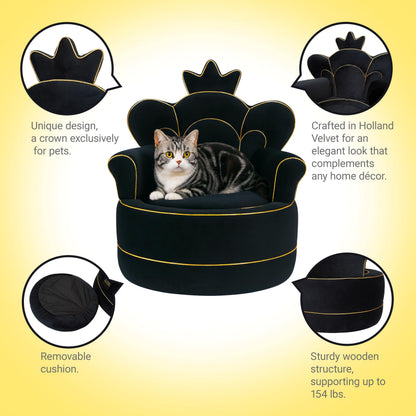 Cuddle Republic Luxury Velvet Pet Sofa Chair Scratch Resistant Dog Couch