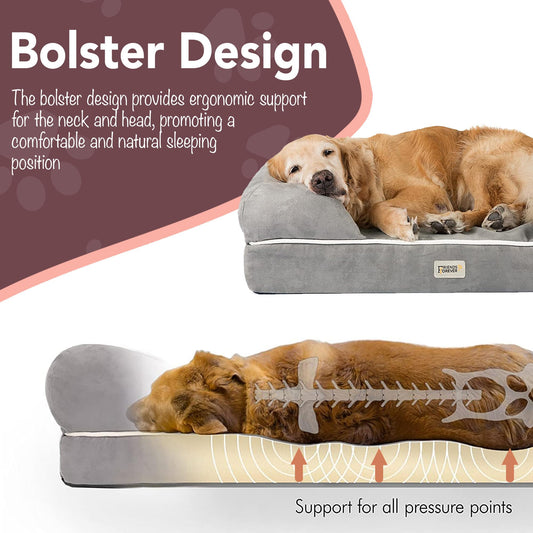 Chester XXL Orthopedic Memory Foam Dog Bed Calming Sofa Couch with Washable Cover
