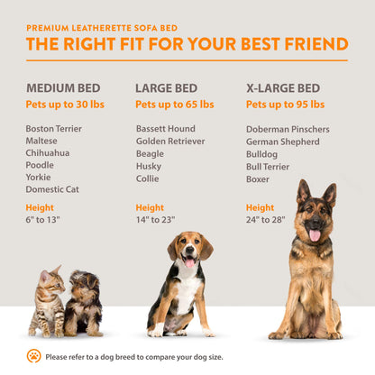 Moots Premium Leatherette Pets Sofa Luxury Leatherette Dog Sofa Couch for Extra Large Pets