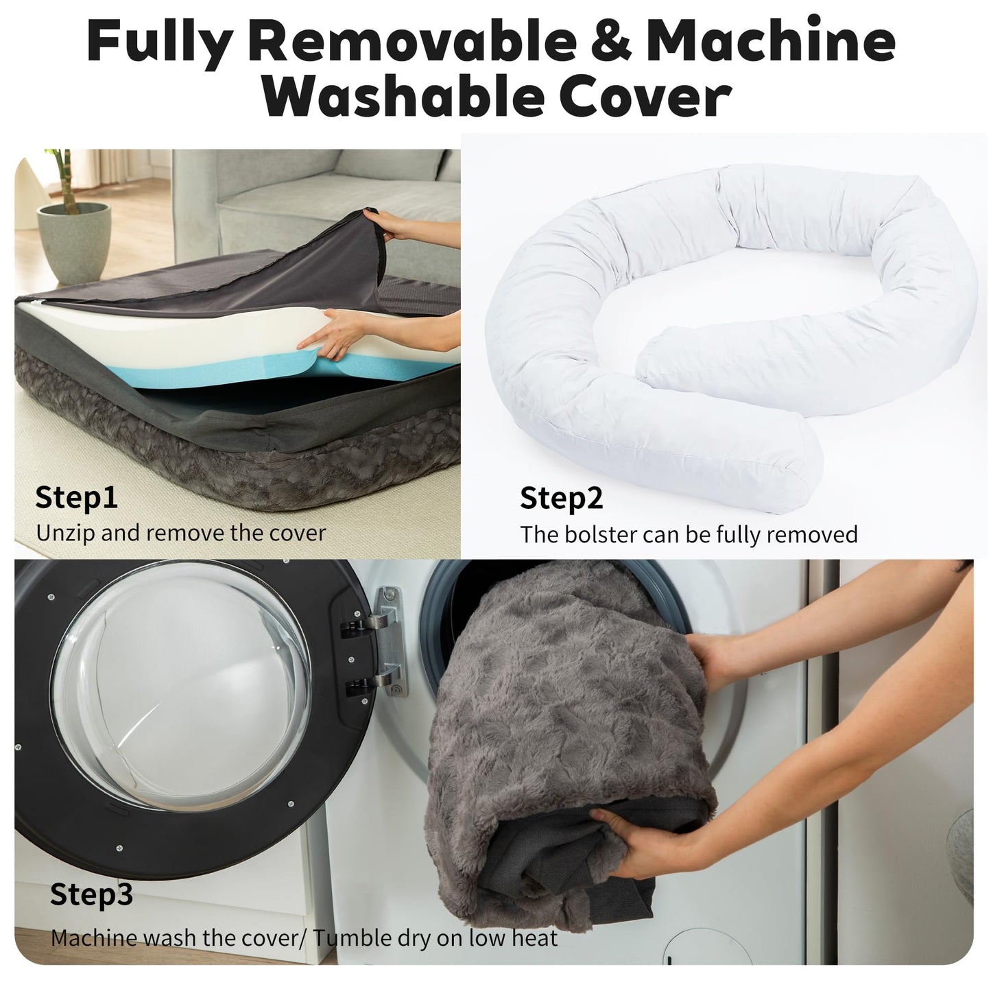PetFun Orthopedic Memory Foam Dog Bed with Waterproof Liner Washable Cover